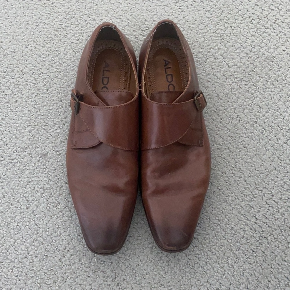Aldo classy brown monkstrap loafers